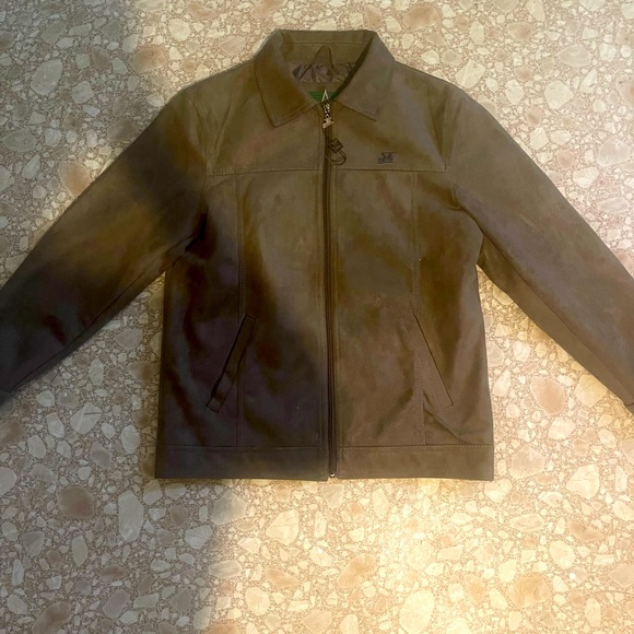 Emporio Collezione Brown Fauz Learher Zip jacket - Picture 1 of 4